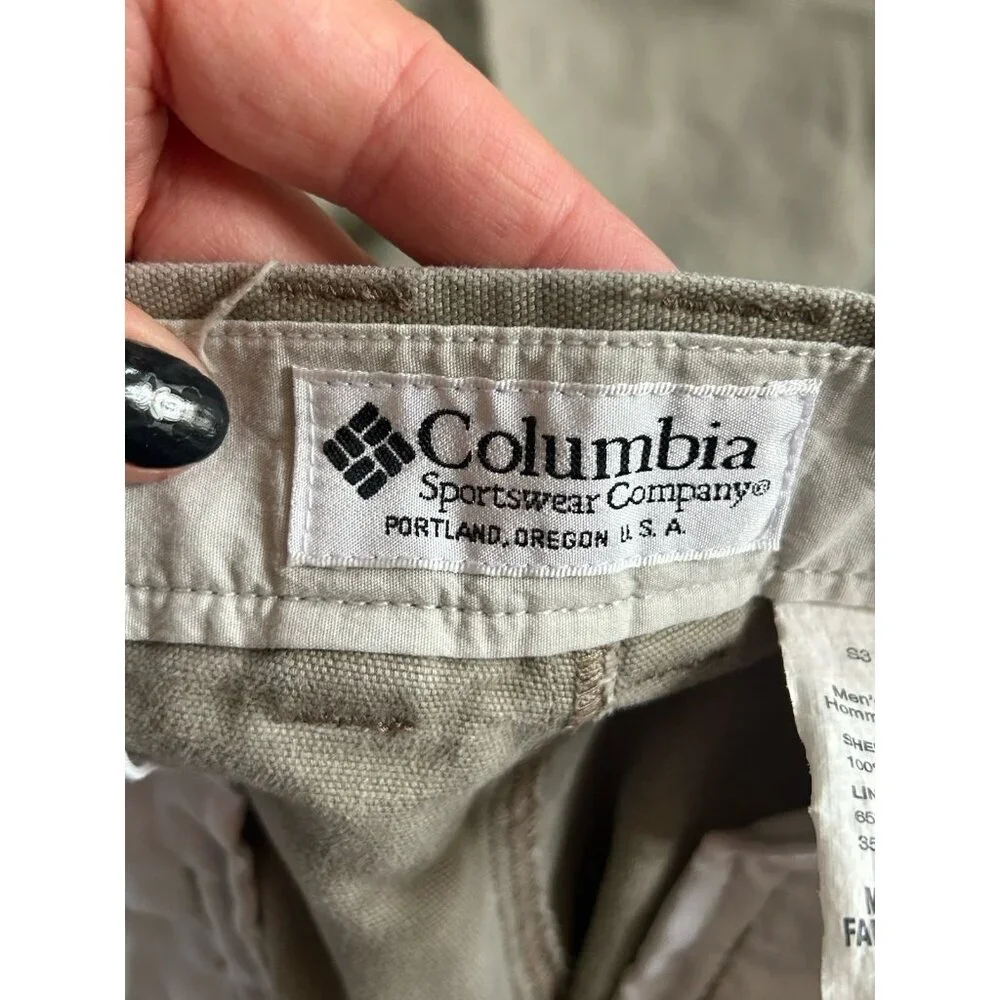 Columbia Men's Khaki Outdoor Dark Beige Pants Big‎ & Tall Sz 42 Knit Pockets